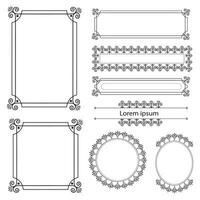 conjunto de decorativo Clásico marcos y fronteras floral ornamental marco. caligráfico marco y página decoración. vector ilustración