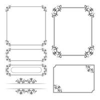 Set of Decorative vintage frames and borders. floral ornamental frame. Calligraphic frame and page decoration. Vector illustration