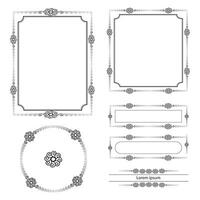 Set of Decorative vintage frames and borders. floral ornamental frame. Calligraphic frame and page decoration. Vector illustration