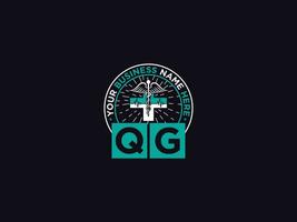 Modern Qg Medical Logo, Minimalist QG Logo Icon Vector Art For Doctors