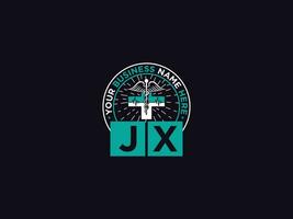 médico jx médico logo, clínica jx logo icono vector para tu negocio