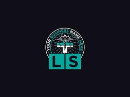 Plus Ls Logo Art, Typography LS Medical Letter Logo Vector For Doctors