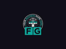 Typography Fg Logo Symbol, Letter FG Medical Doctors Logo For Your Floral Shop vector