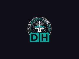 Luxury DH Medical Logo Icon Vector Letter Design