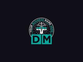 Luxury DM Medical Logo Icon Vector Letter Design