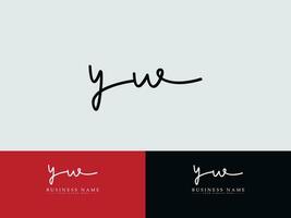 Initial Yw Signature Letter Logo, Modern YW Logo Icon Vector Art