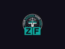 monograma zf clínico logo, médico zf fz logo letra vector para usted