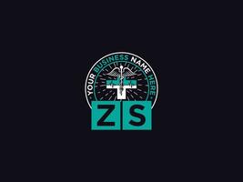 monograma zs clínico logo, médico zs sz logo letra vector para usted