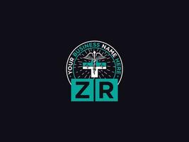 monograma zr clínico logo, médico zr rz logo letra vector para usted