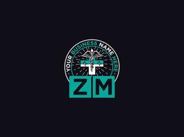 Monogram Zm Clinical Logo, Medical Zm mz Logo Letter Vector For You