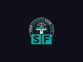 Medical Sf Logo Art, Minimalist SF Luxury Doctors Logo Icon Vector