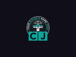 Modern Heard Cj Logo Icon, Minimalist CJ Medical Letter Icon For You vector