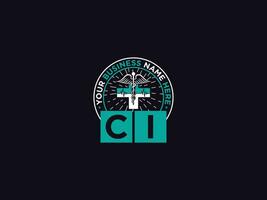 Modern Heard Ci Logo Icon, Minimalist CI Medical Letter Icon For You vector