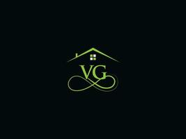 lujo vg real inmuebles logo carta, inicial vg logo edificio icono diseño para usted vector