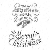 Merry Christmas Lettering Design. Vector illustration.