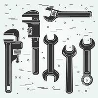 Set of flat wrench icon. Vector illustration.