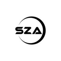 SZA Letter Logo Design, Inspiration for a Unique Identity. Modern Elegance and Creative Design. Watermark Your Success with the Striking this Logo. vector