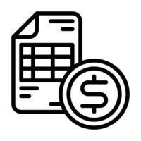 Invoice line icon vector