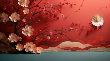 Chinese new year Abstract background, Holiday Celebration events concept, Copy space for text, AI Generative photo