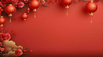 chino nuevo año resumen fondo, fiesta celebracion eventos concepto, Copiar espacio para texto, ai generativo foto