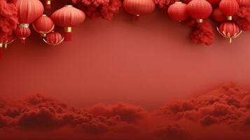 Chinese new year Abstract background, Holiday Celebration events concept, Copy space for text, AI Generative photo