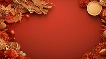 Chinese new year Abstract background, Holiday Celebration events concept, Copy space for text, AI Generative photo