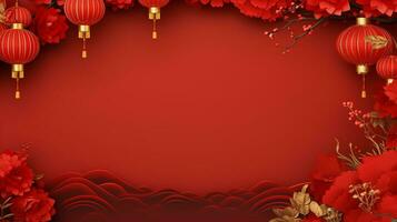 Chinese new year Abstract background, Holiday Celebration events concept, Copy space for text, AI Generative photo