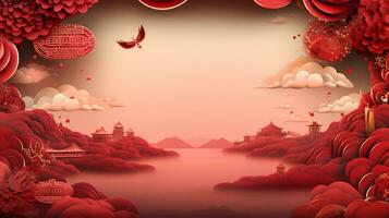 Chinese new year Abstract background, Holiday Celebration events concept, Copy space for text, AI Generative photo