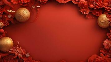 Chinese new year Abstract background, Holiday Celebration events concept, Copy space for text, AI Generative photo