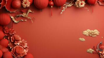 Chinese new year Abstract background, Holiday Celebration events concept, Copy space for text, AI Generative photo