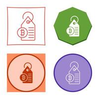 Bitcoin Label Tag Vector Icon