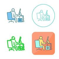 Computer Worker Vector Icon