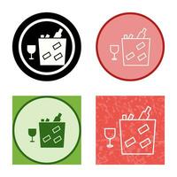 Unique Wine Bottle in Ice Vector Icon