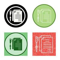 Unique Documents and Pen Vector Icon