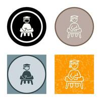 Unique Studying on Desk Vector Icon