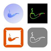 Unique Lit Smoking Pipe Vector Icon