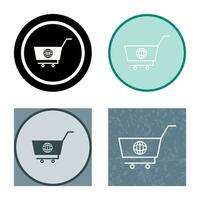 icono de vector de compras global único