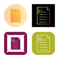 Unique Bookmarked Document Vector Icon