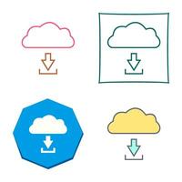 Unique Download from Cloud Vector Icon