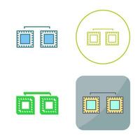 Unique Processors Connected Vector Icon