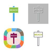 Beach Sign Vector Icon