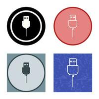 icono de vector de cable usb único