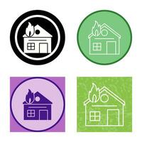 Unique House on Fire Vector Icon