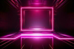 Magenta futuristic technology style template background, AI Generative photo