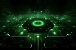 Emerald futuristic technology style template background, AI Generative photo