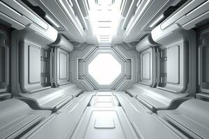 Gray futuristic technology style template background, AI Generative photo