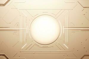 Beige futuristic technology style template background, AI Generative photo