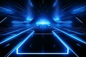 Sapphire futuristic technology style template background, AI Generative photo