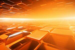 Orange futuristic technology style template background, AI Generative photo