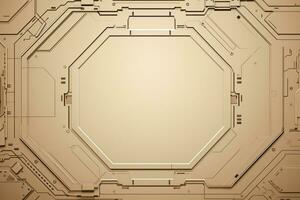 Beige futuristic technology style template background, AI Generative photo